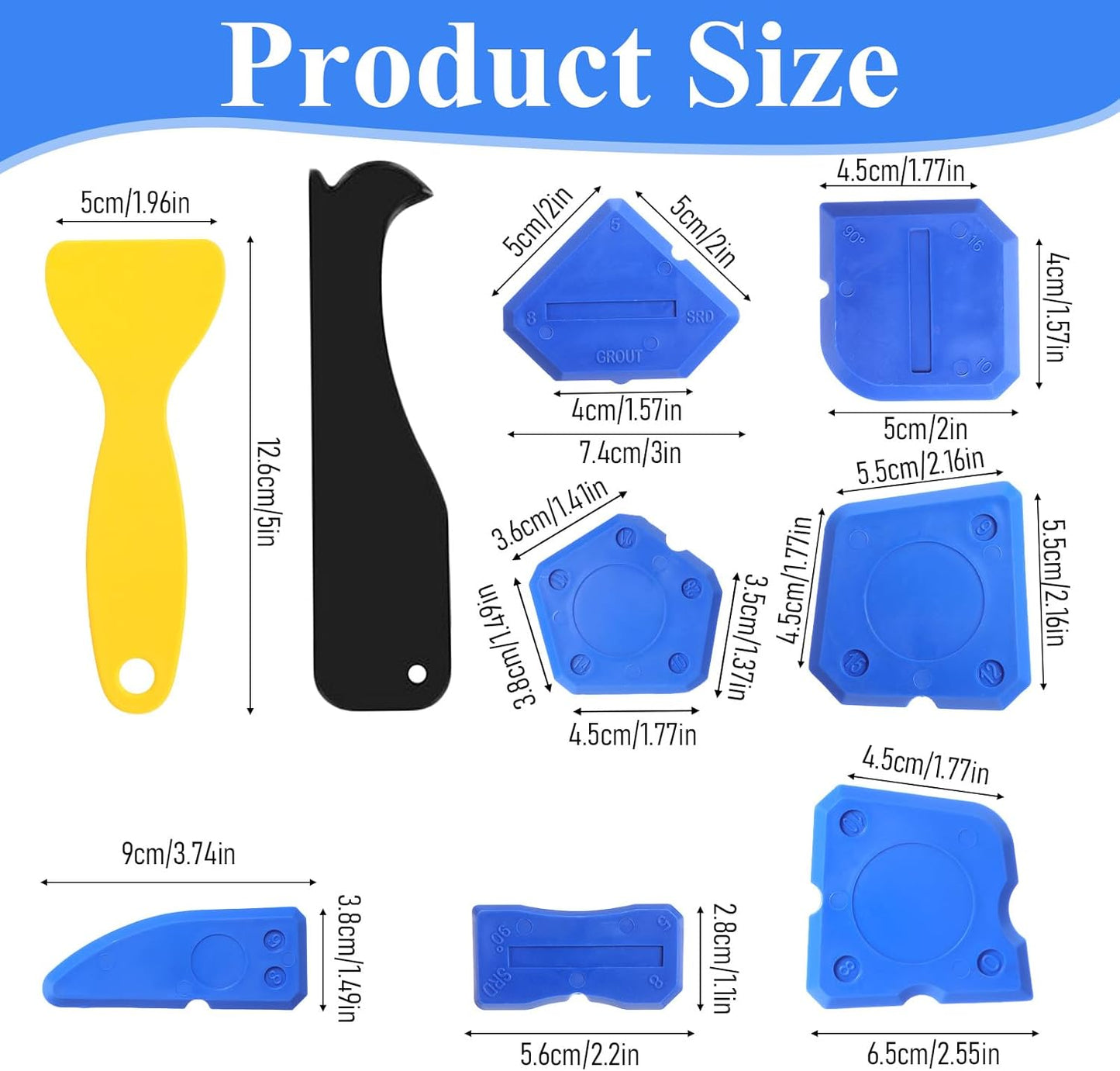 Kit herramientas calafateo silicona sellador baño