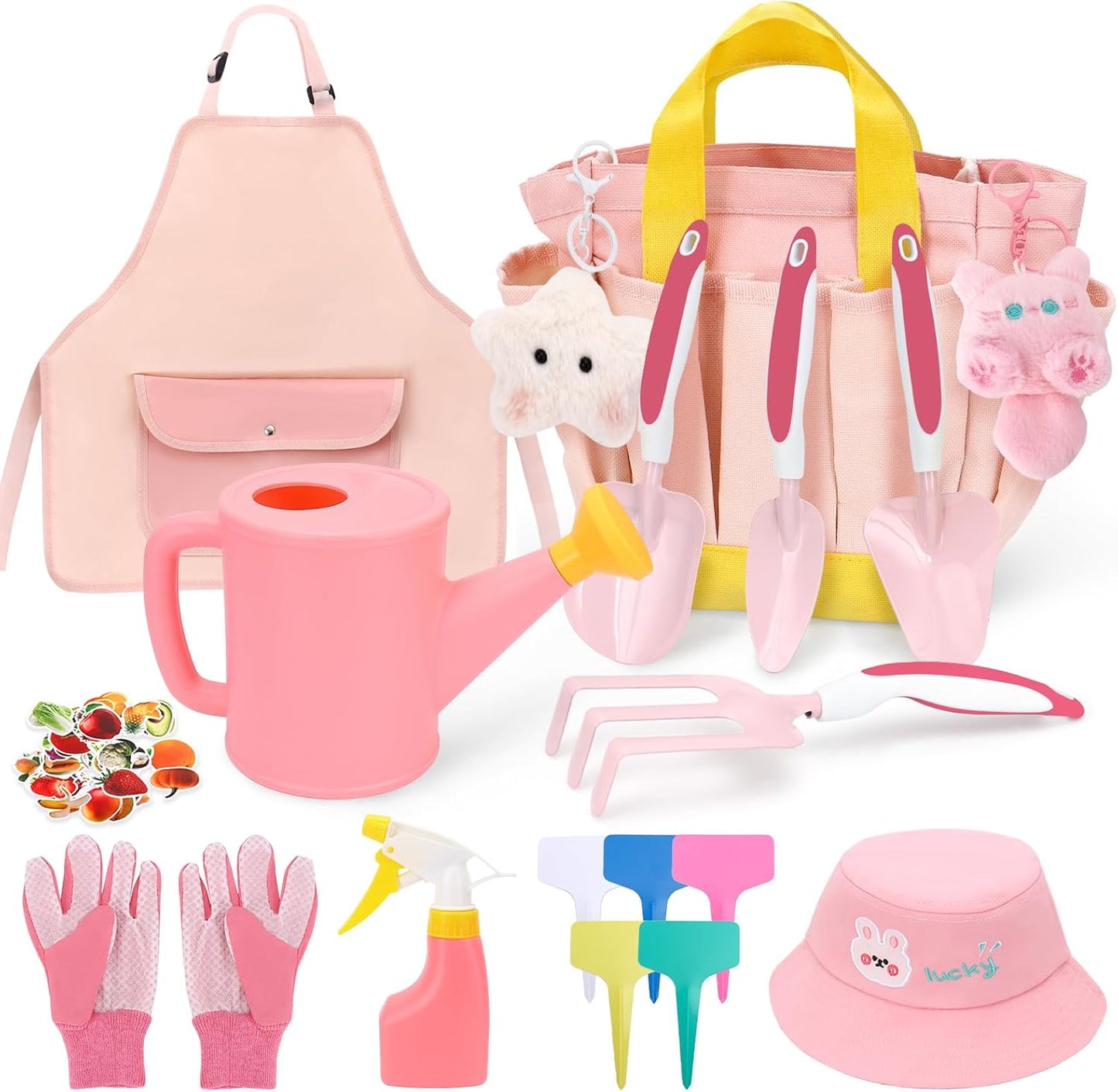 Juego herramientas jardinería niños con guantes