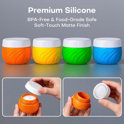 Botellas viaje TSA aprobadas 3oz silicona exprimible set 8