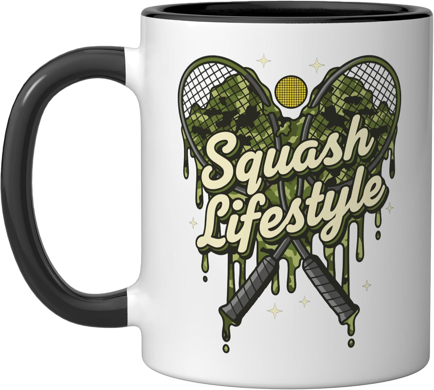 Taza cerámica Camo Squash Drip Life Style negra/blanca