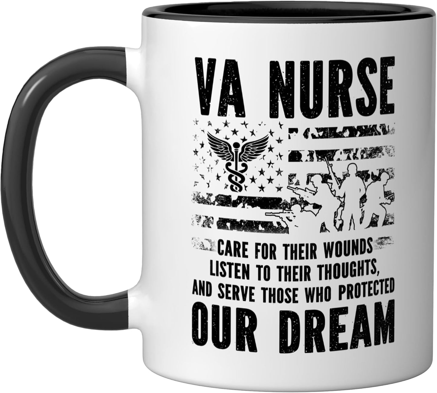 Taza Cerámica VA Nurse Negro/Blanco