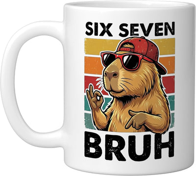 Mug cerámico capibara meme retro blanco