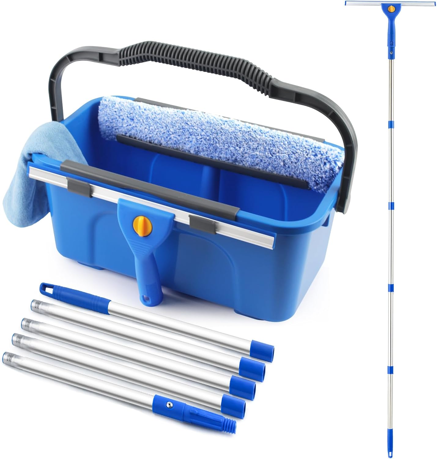 Kit limpieza ventanas 3gal escobilla 76pulg microfibra