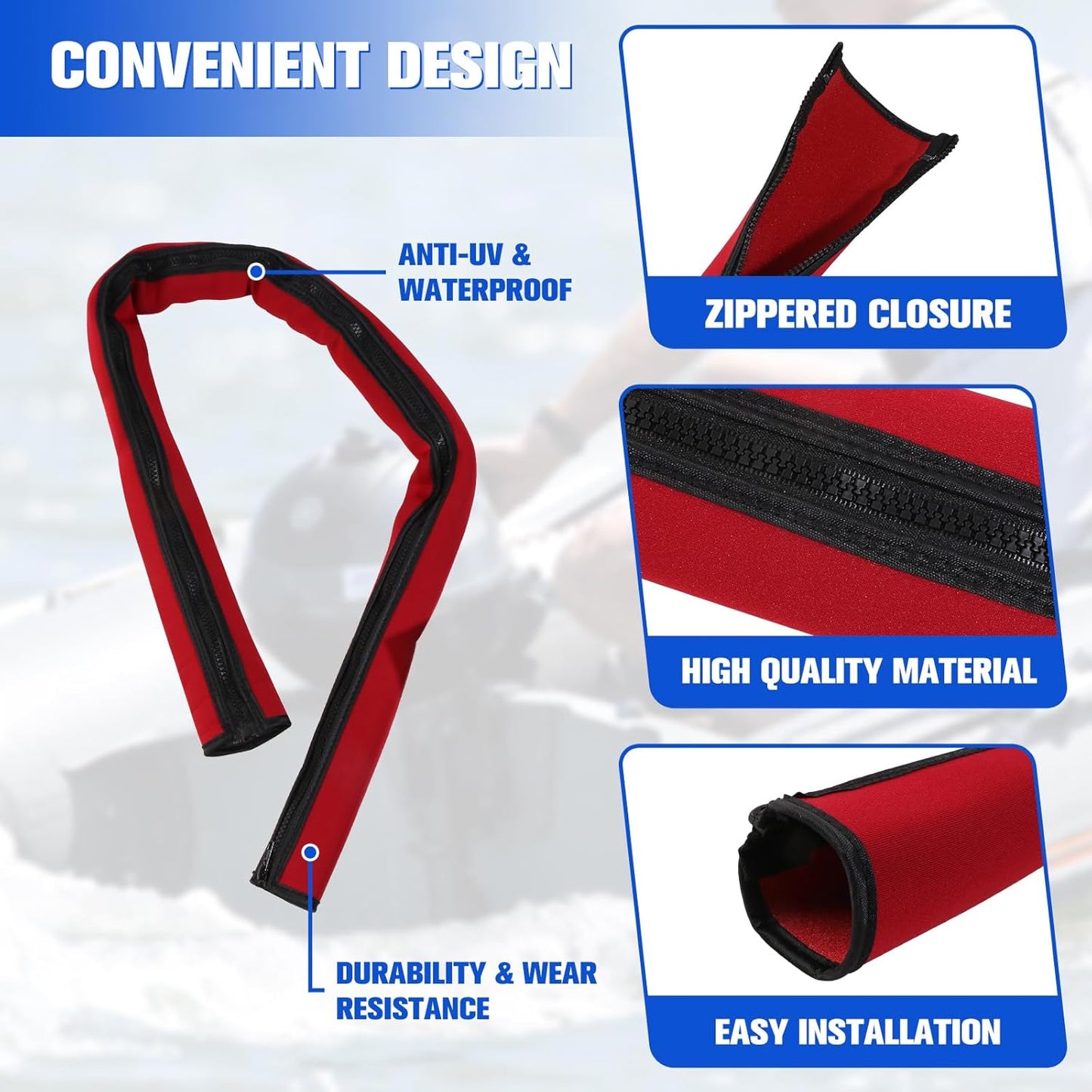 Funda neopreno roja con cremallera 48pulg motor arrastre