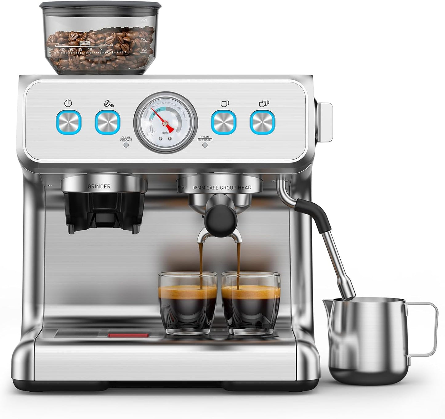 Cafetera Espresso Profesional con Espumador Leche