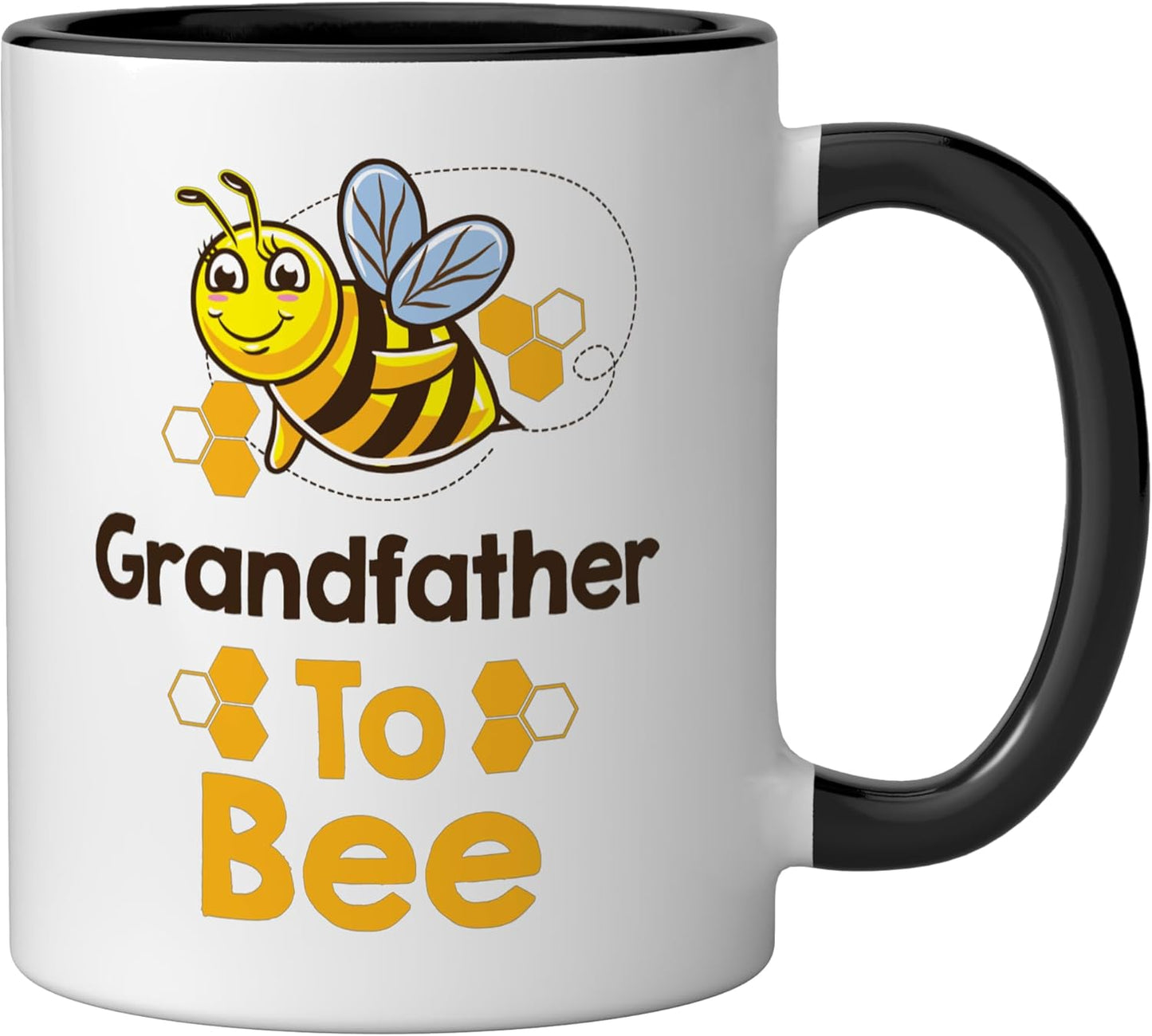 Taza cerámica para revelo de género abuelo negro/blanco