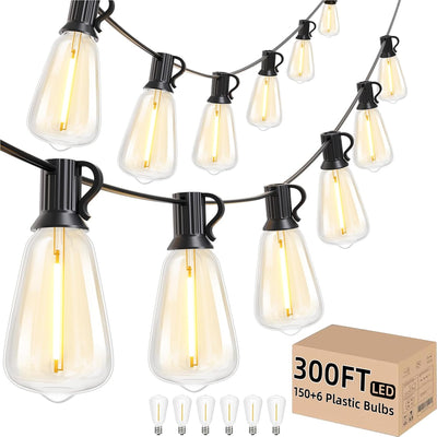 Tira luces LED exterior 300ft 156 bombillas G40 regulable