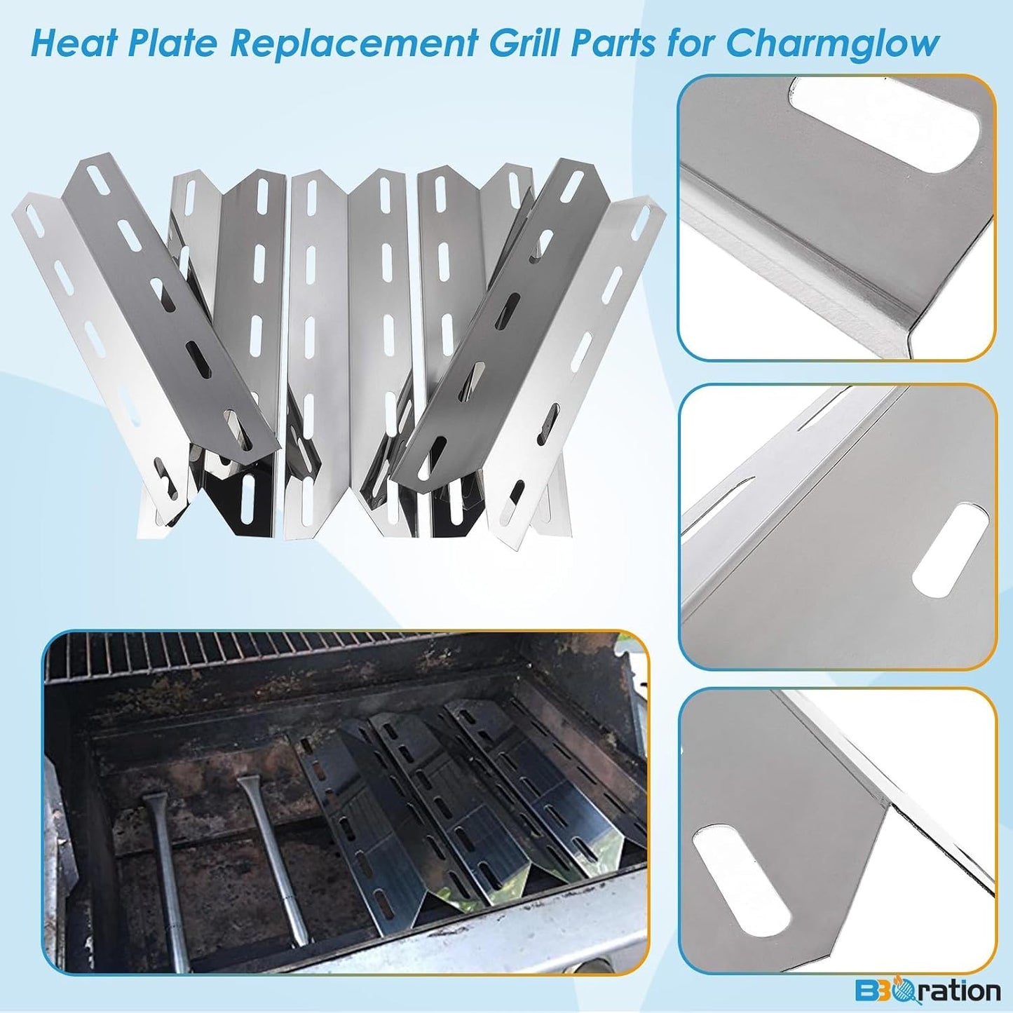 Repuesto parrilla placa térmica 17 5/16x5 11/16 pulg set 5
