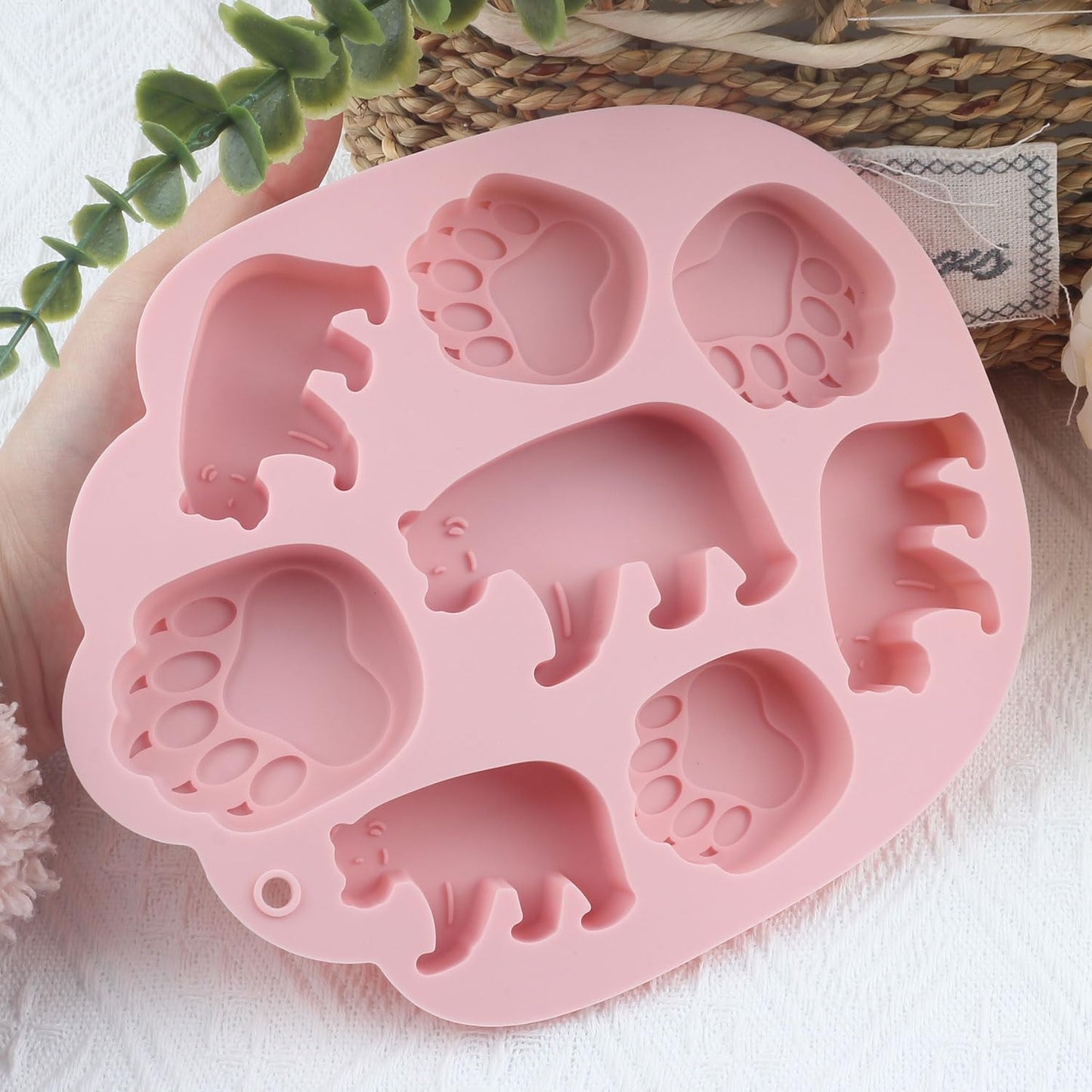Molde chocolate 8 cavidades pata oso polar decoración pastel