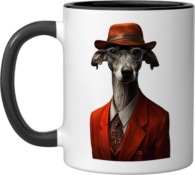 Taza Cerámica Whippet Suit Negro/Blanco