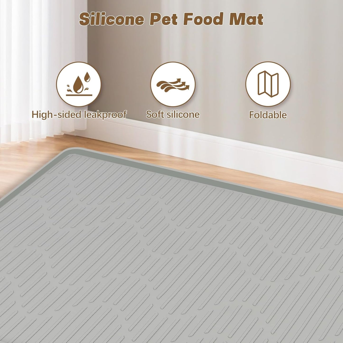 Tapete silicona perro 50x34pulg borde elevado