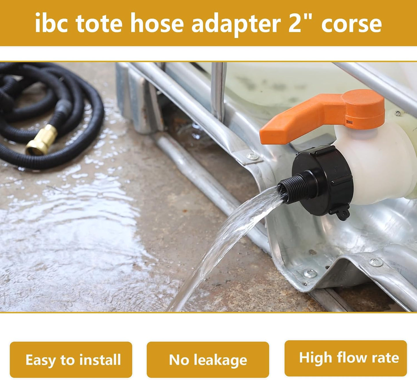 Adaptador manguera IBC 2x3/4 pulg rosca gruesa