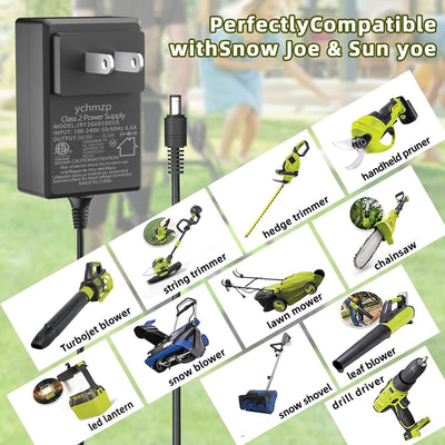 Cargador 24V para baterías litio Snow Joe y Sun Joe serie iBAT24