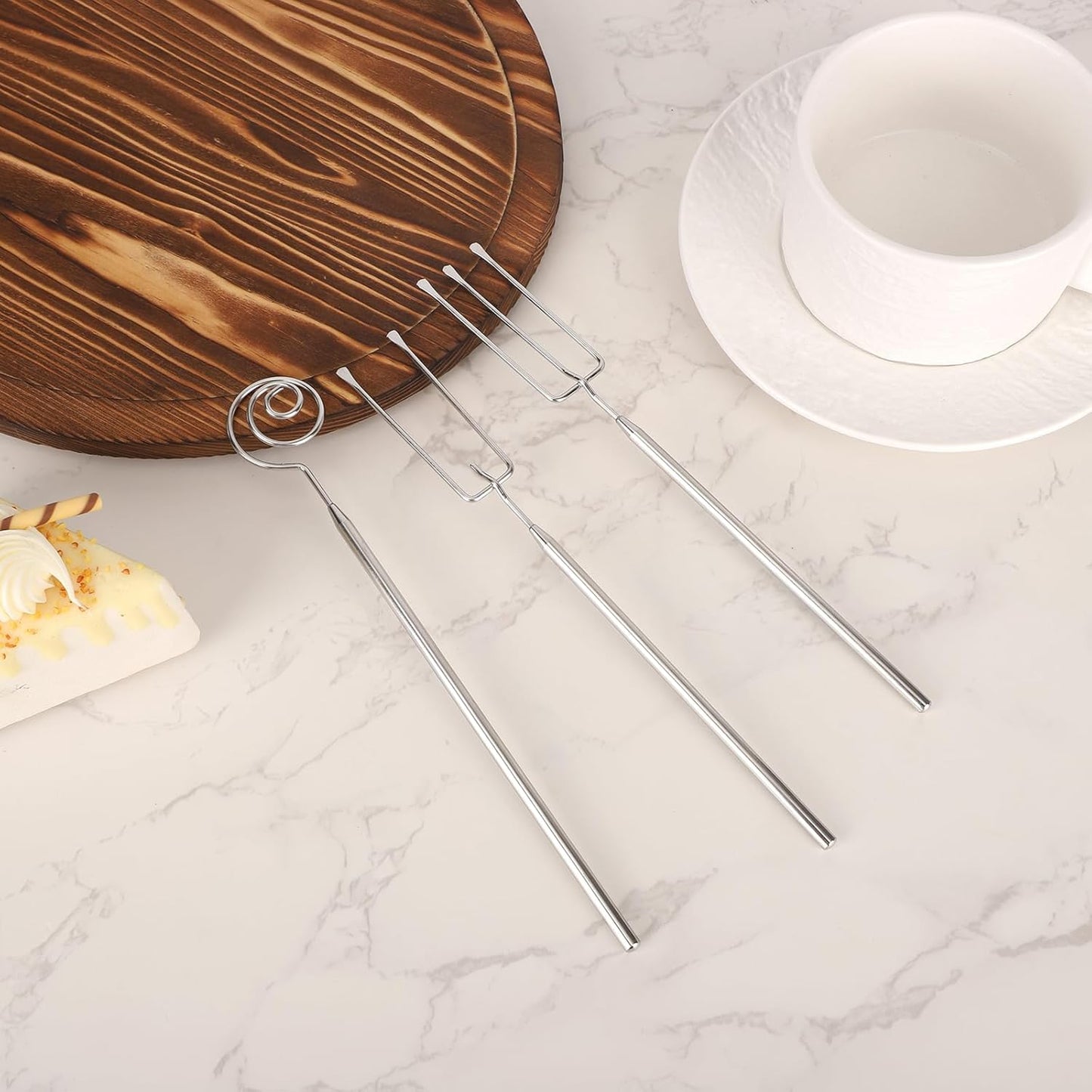 Set 3 Herramientas Inmersión Chocolate Acero Inox Espiral