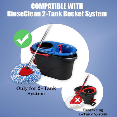 6 Cabezales giratorios repuesto RinseClean microfibra 4.33pulg