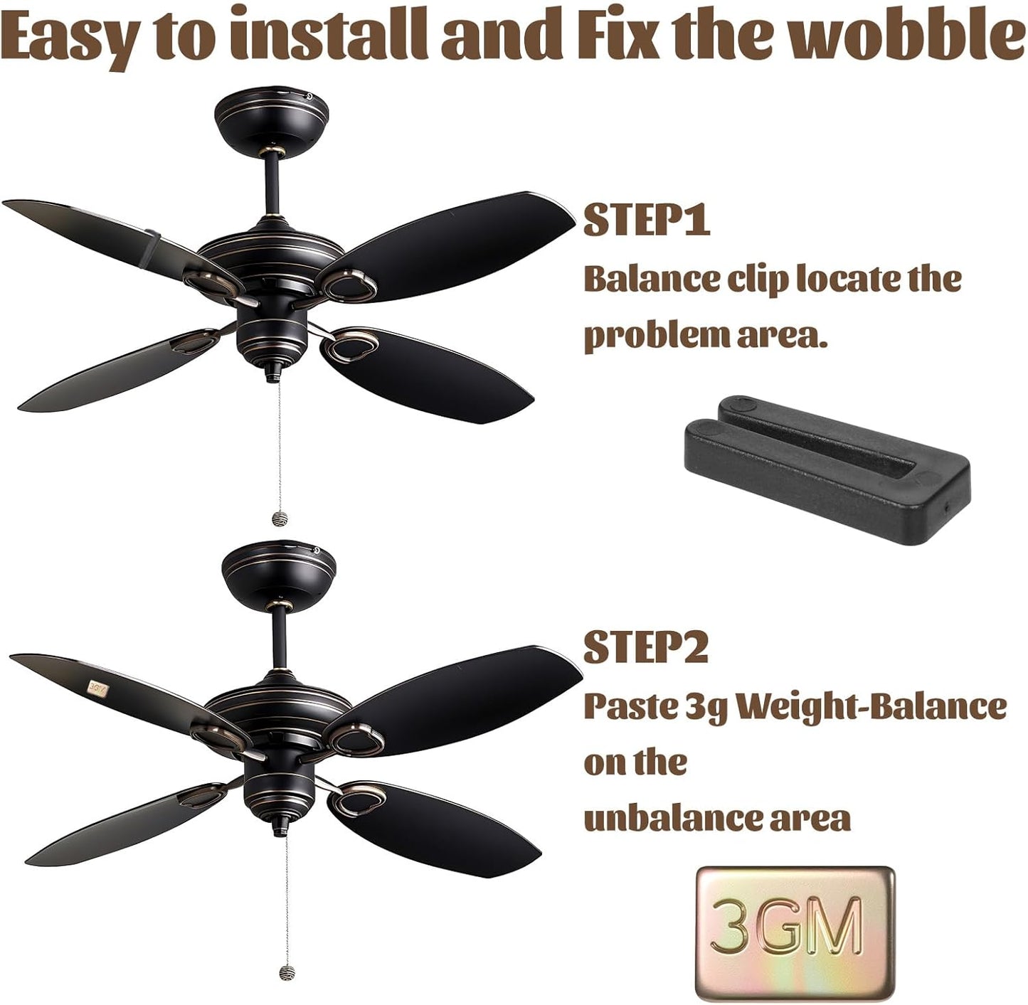 Kit equilibrado ventilador techo 16 pzas con clips