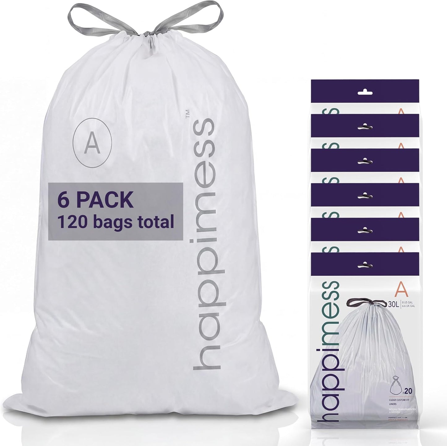 Bolsas basura 8gal transparentes sin perfume 120uds