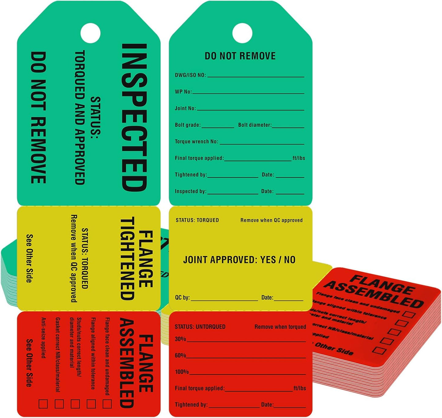 25 Etiquetas Brida 3 Etapas 2.75x7.9pulg Impermeables