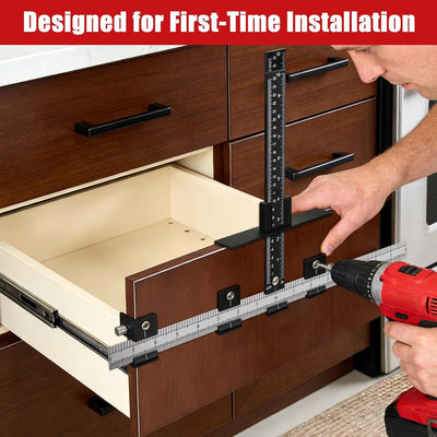 Kit plantilla hardware gabinete aluminio con 3 puntas y punzón