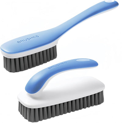 Cepillo limpieza manchas tela set 2 azul hogar alfombras ropa