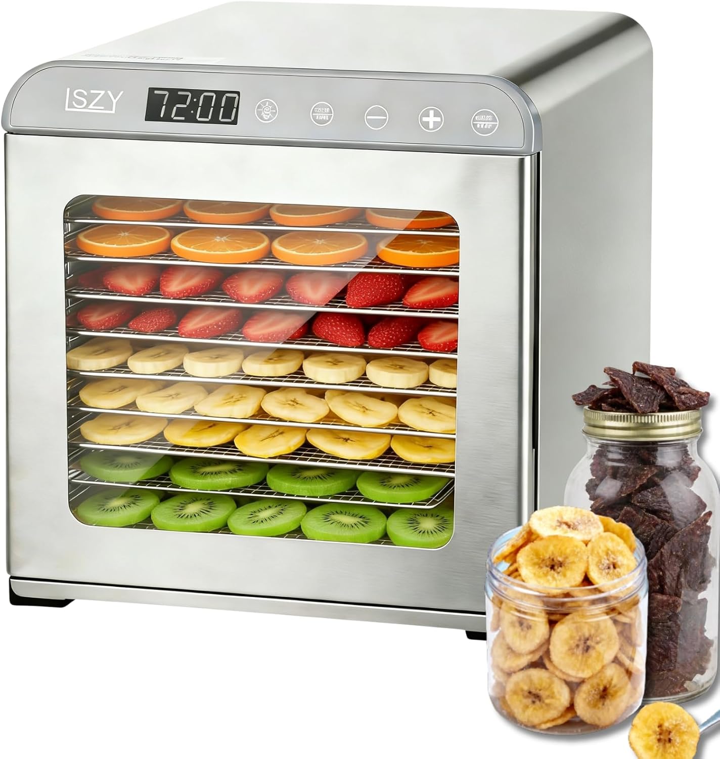 Deshidratador grande 12pulg 10 bandejas acero inox 800W