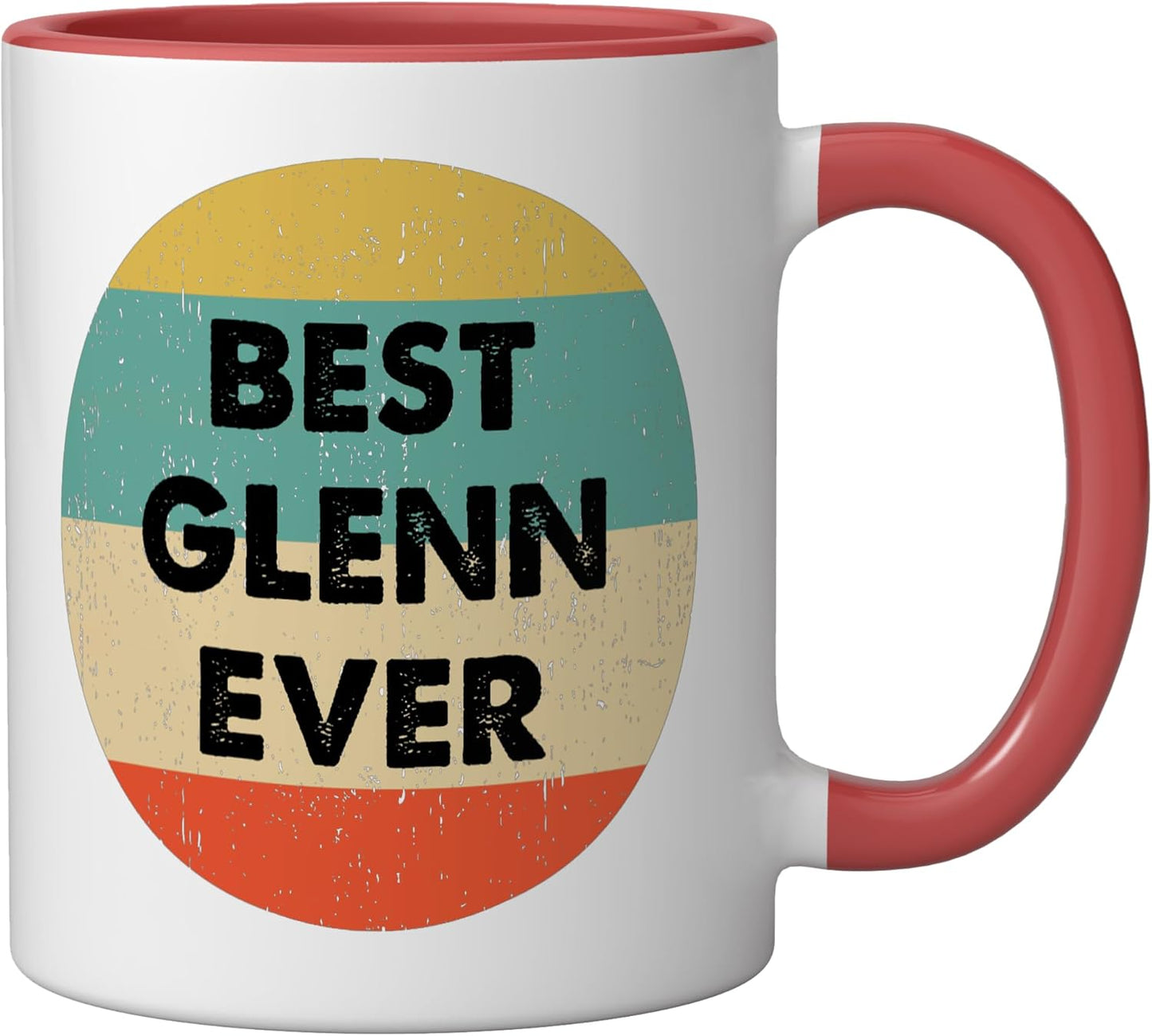 Taza Cerámica Glenn Name Roja y Blanca