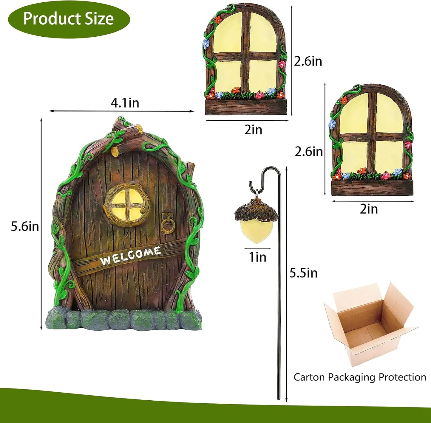 Puerta hadas para árboles jardín decoración artística