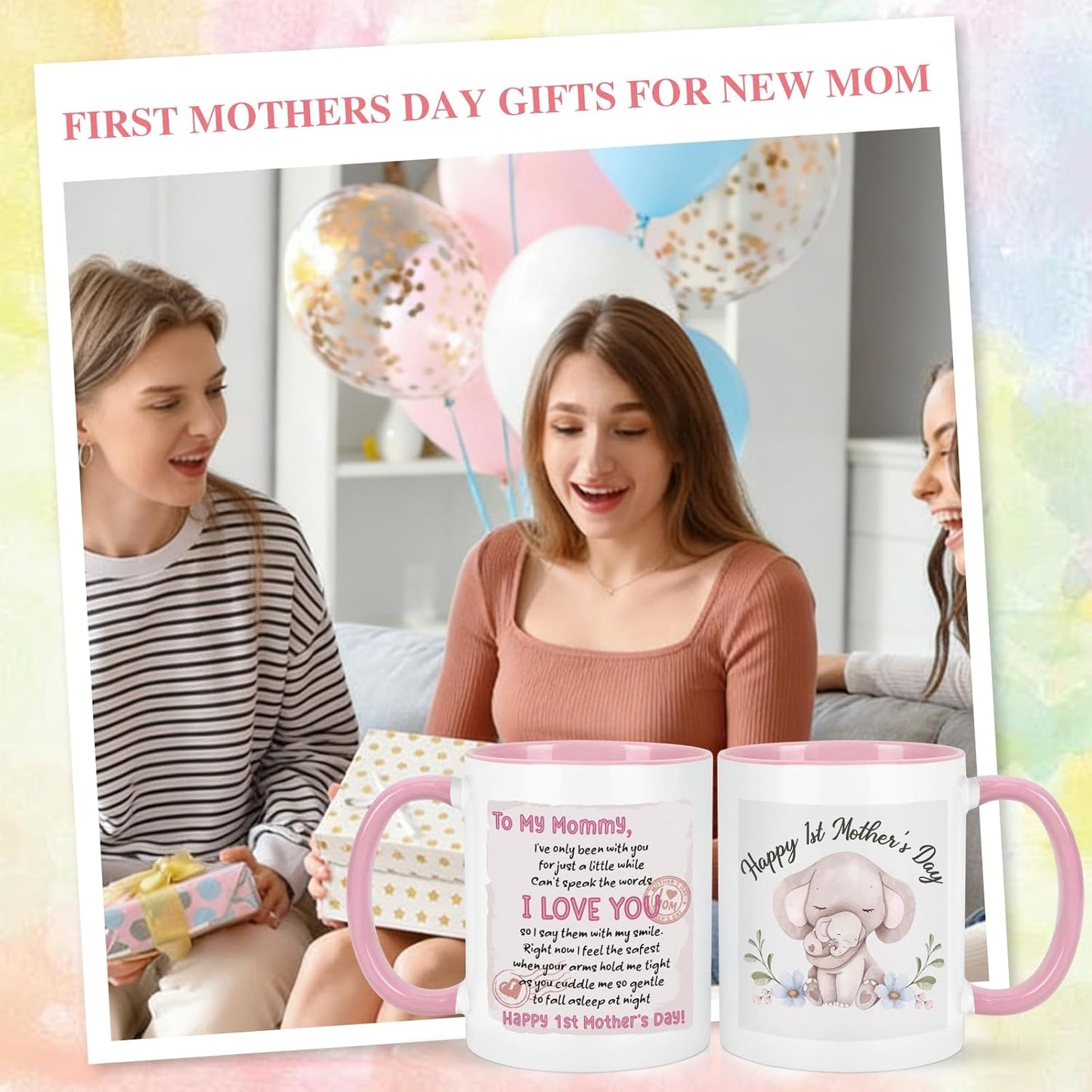 Taza para primera madre con elefante 11 oz