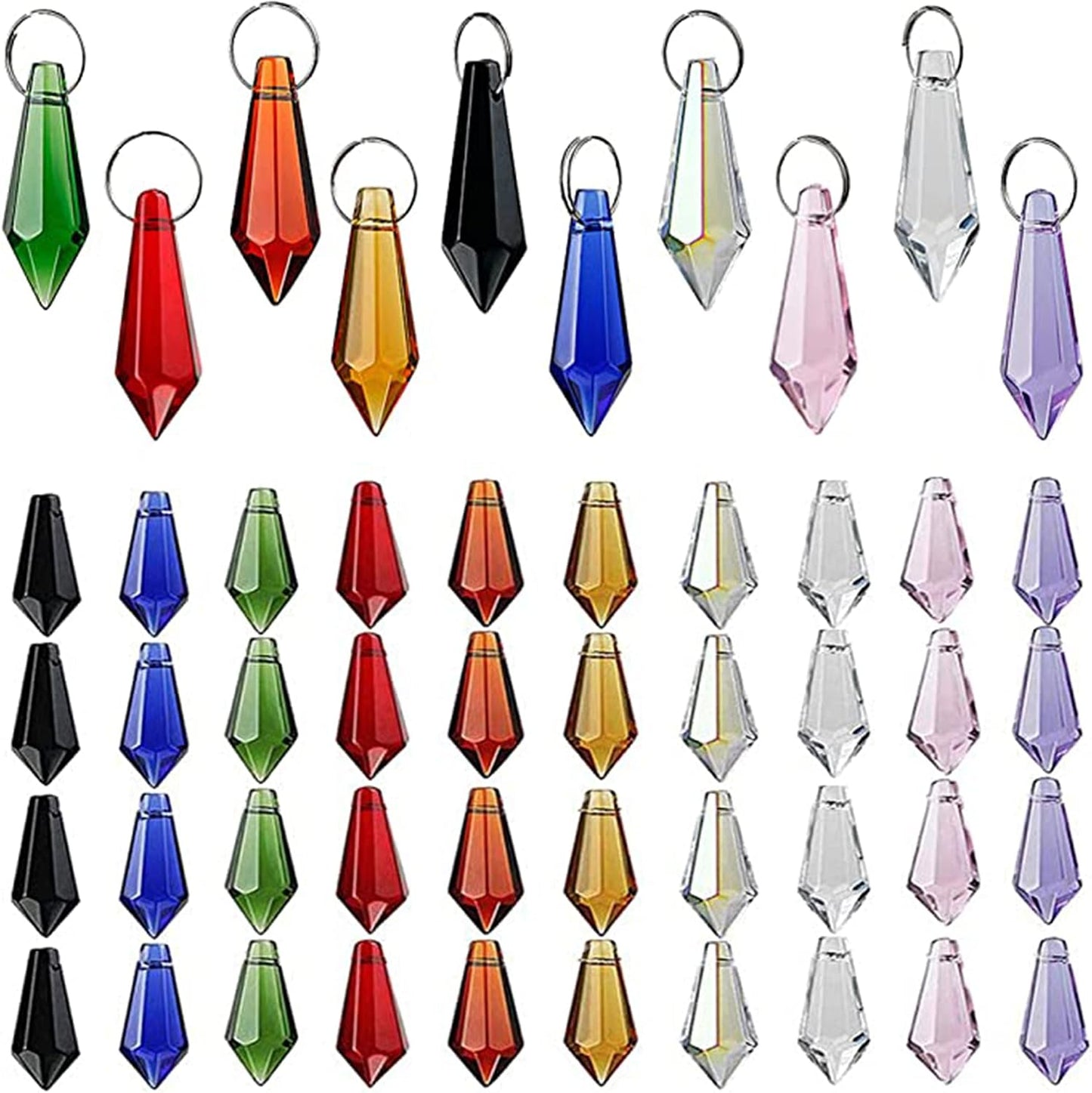 50 Pzas Atrapasoles Cristal Colgante Candelabro Gotas