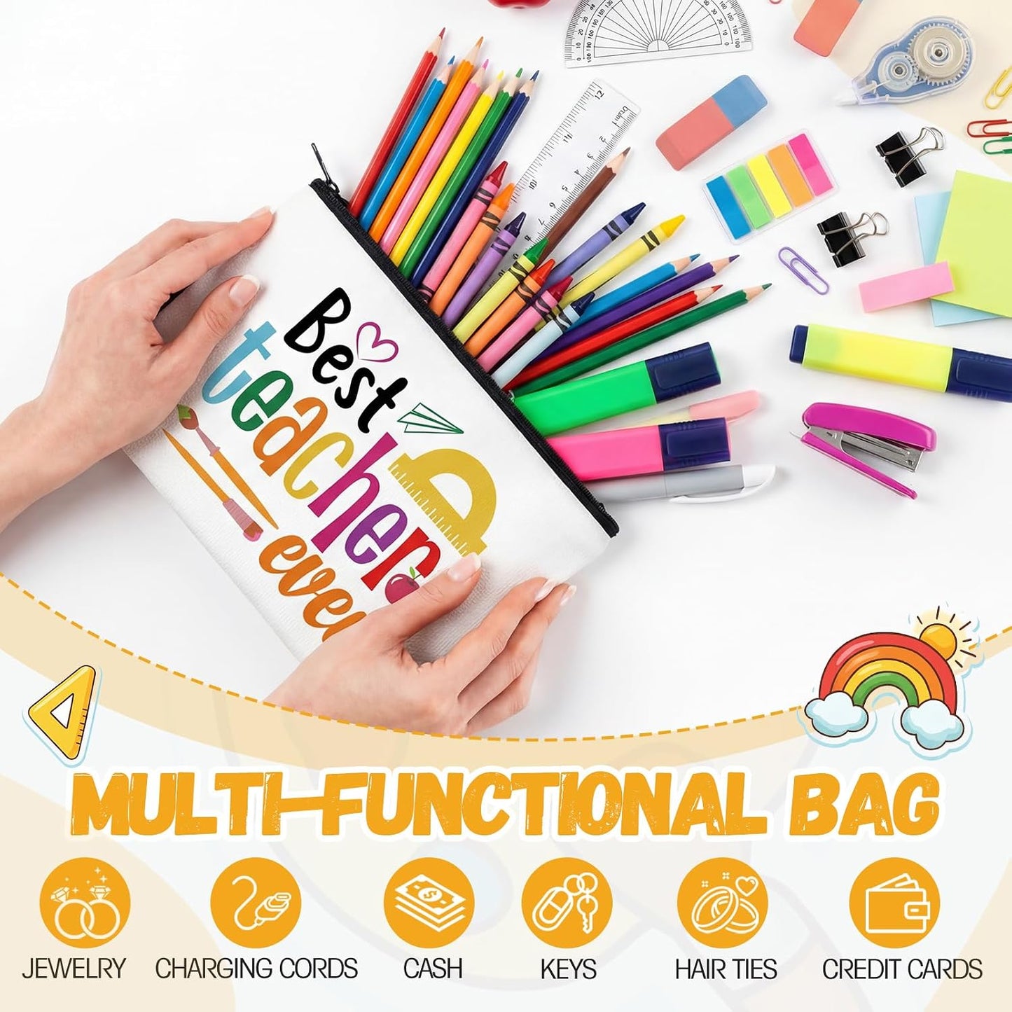 40 Bolsas Maquillaje Halloween con Cremallera Calabaza