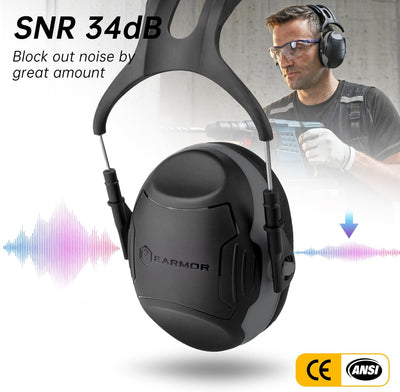 Orejeras ajustables SNR 34dB para niños y adultos