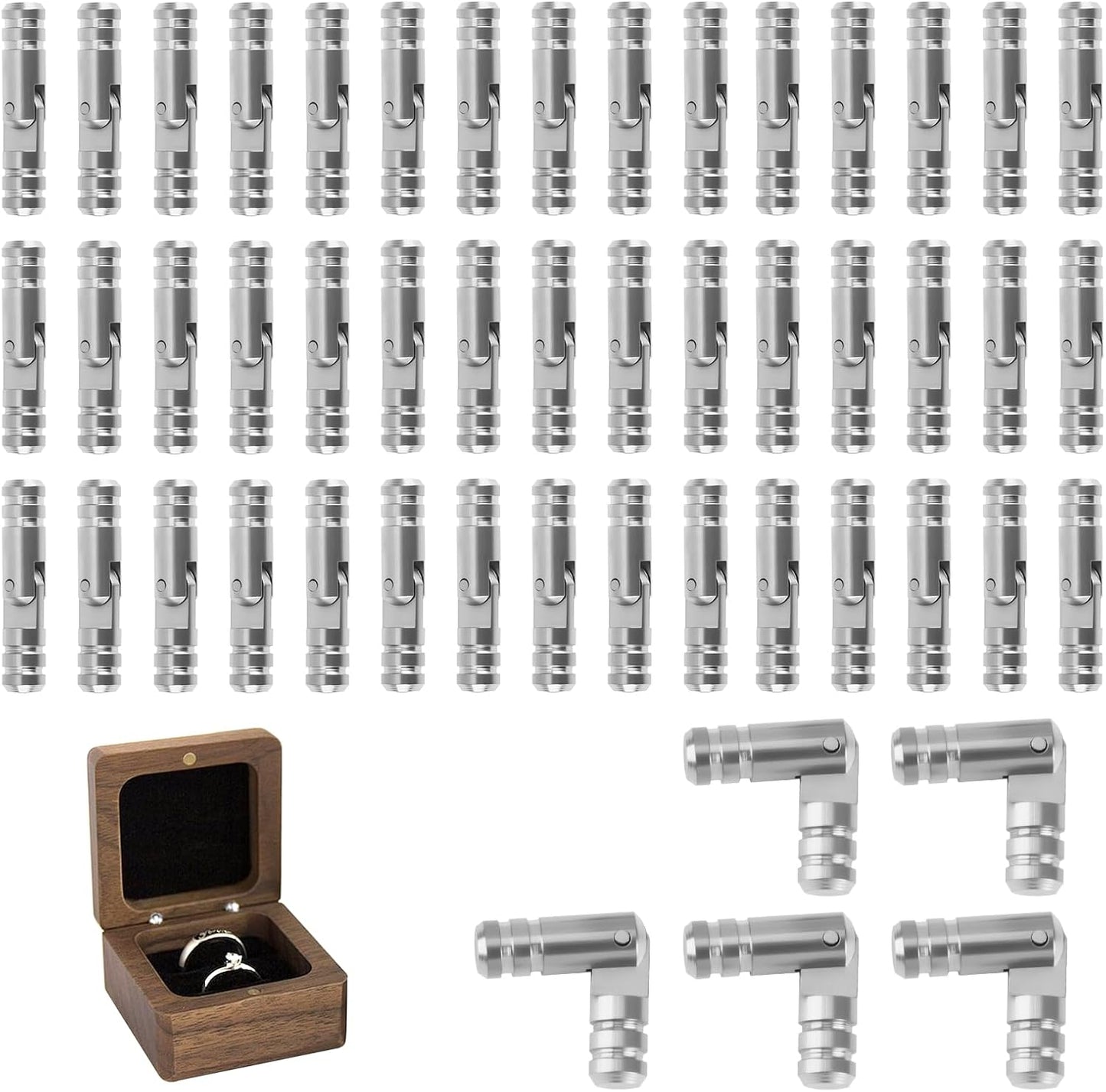 50 Bisagras Latón Mini 270 Grados para Cajas Joyas y Puertas