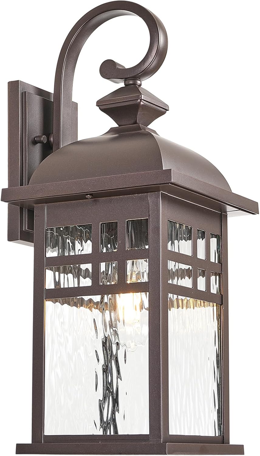 Luces pared exterior impermeables vidrio ondulado 15pulg