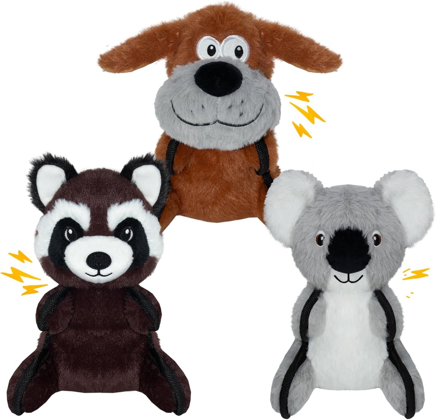 3 Pzas Juguetes Perros Peluche Grande Interactivo Chirriante