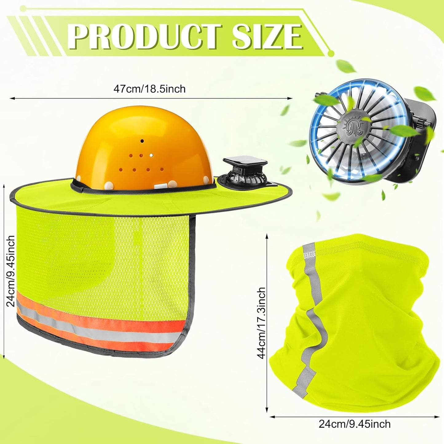 Sombrero duro sol con pantalla ventilador malla alta visibilidad