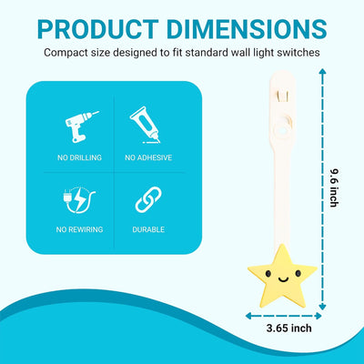 Extensor interruptor luz estrella amarilla para niños