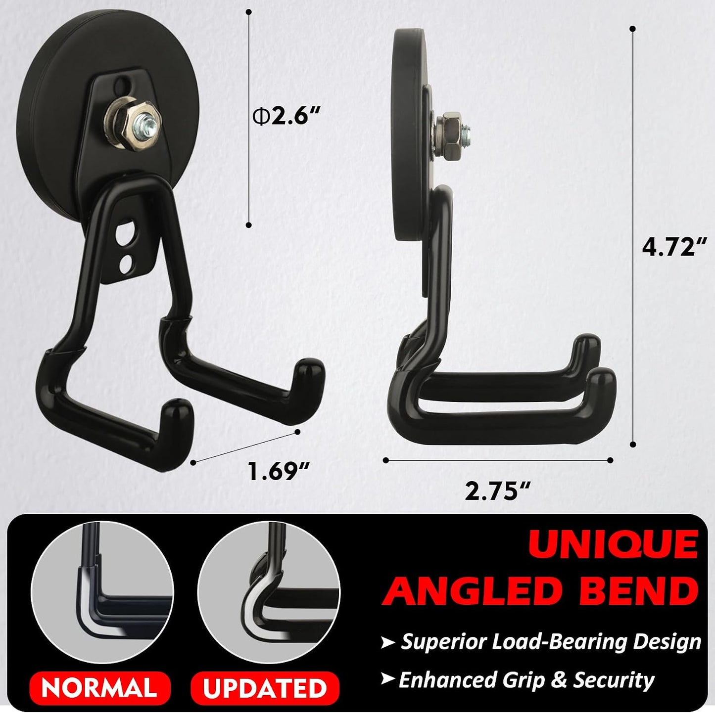 Ganchos magnéticos 20lb set 4 imanes almacenamiento