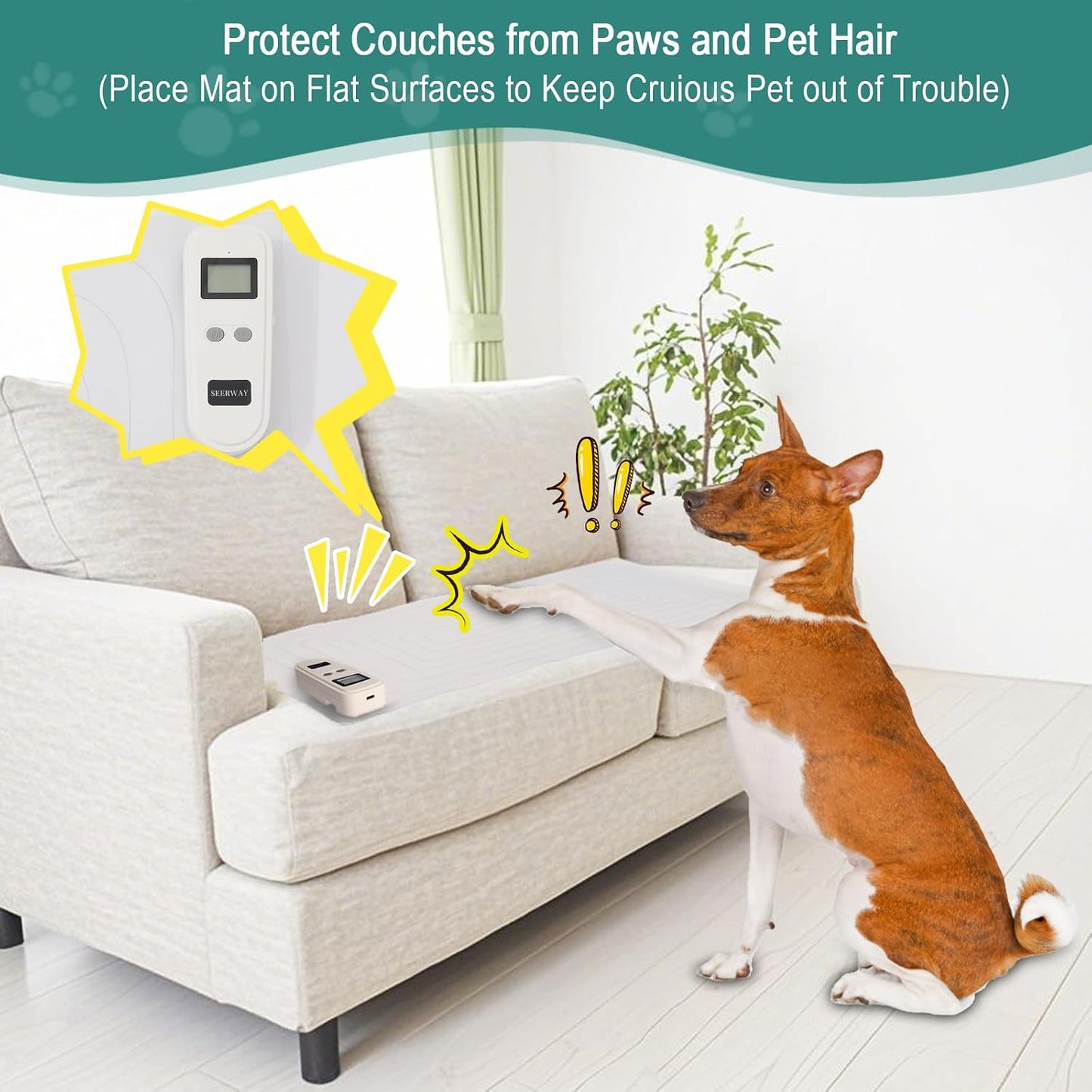 Alfombrilla choque perros gatos 2pzas 60x12pulg recargable