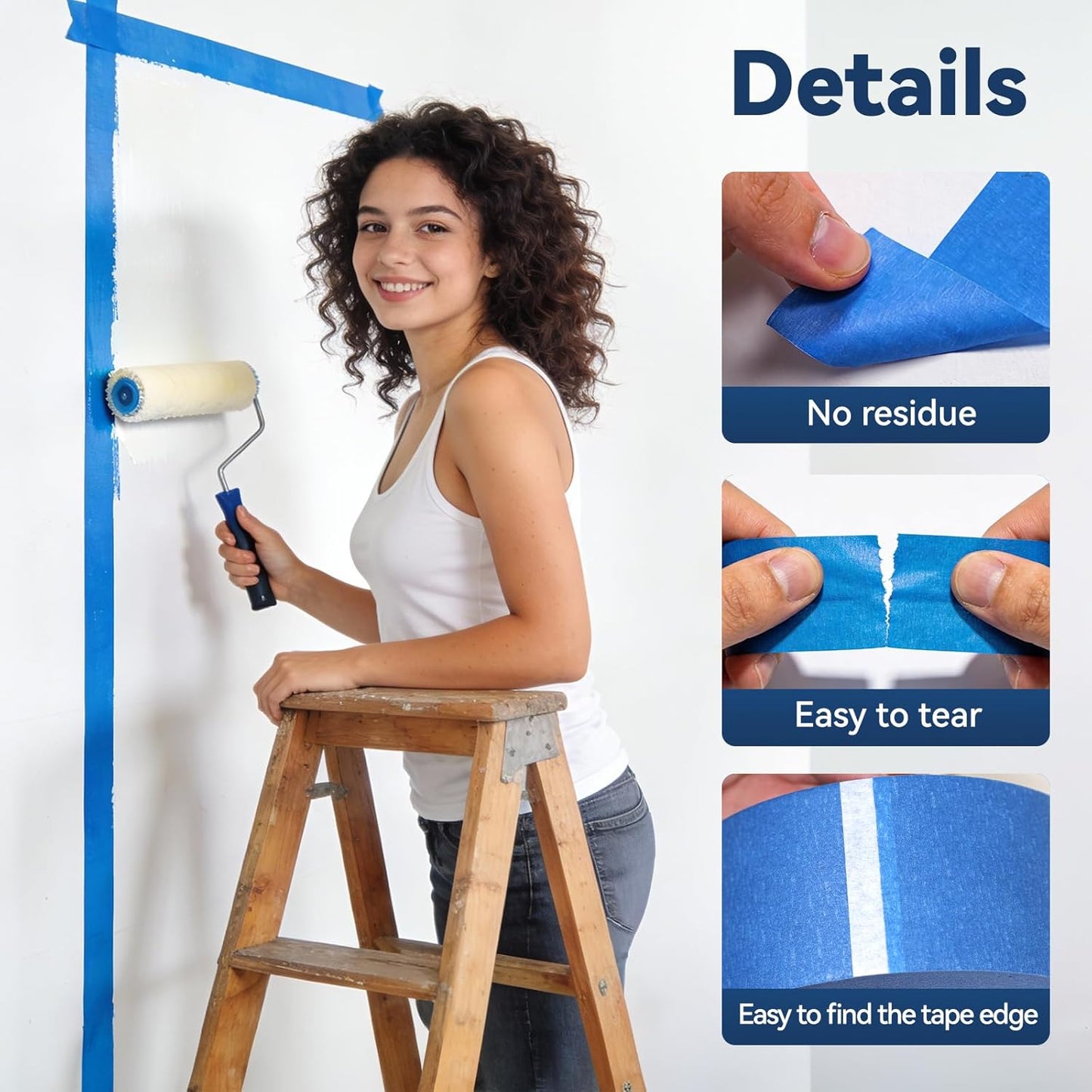 Cinta pintor 2pulg azul 6 rollos 55yd