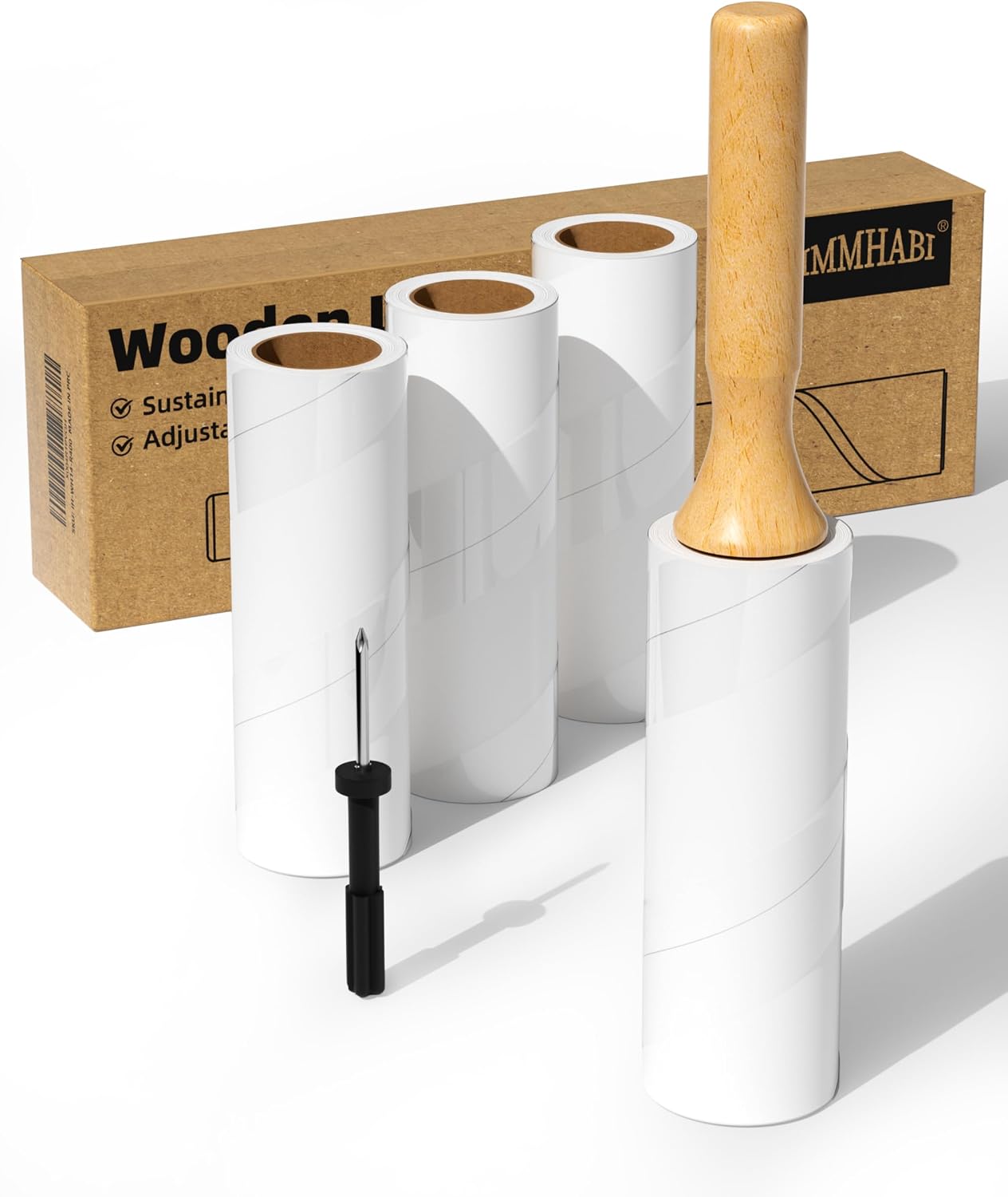 Rodillo pelusa madera 6.3pulg 4 rollos ajustable
