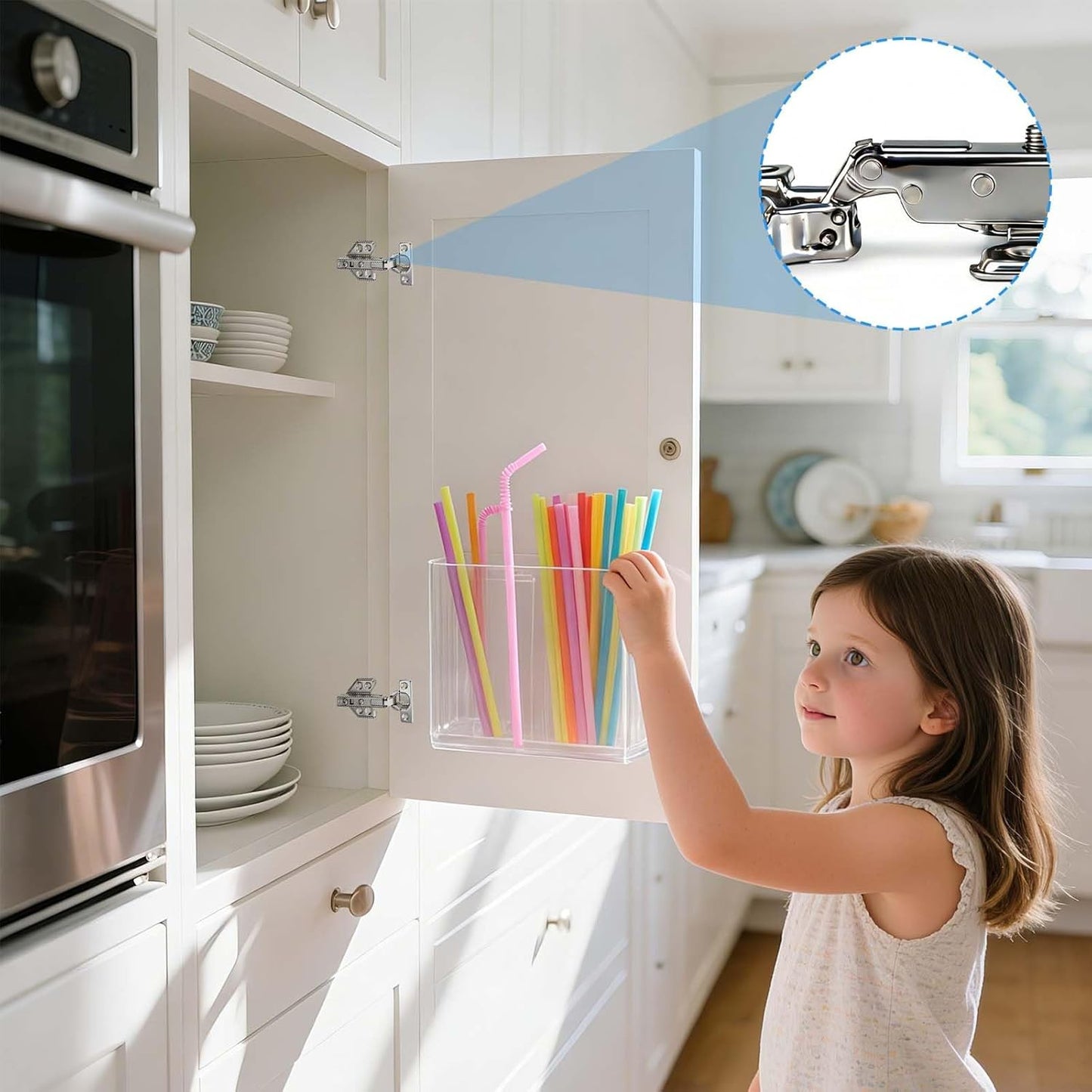 Pack 2 Bisagra cocina 26mm cierre suave 90-110 grados con tornillos