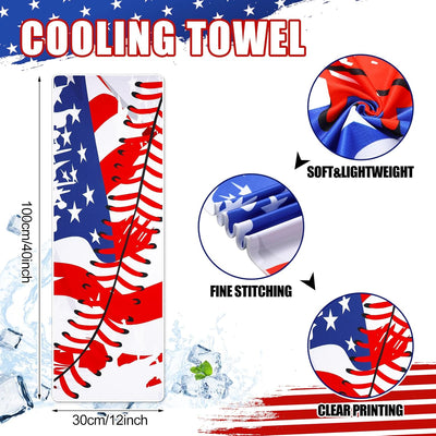 Set 3 Accesorios Béisbol Bandera USA Compresión Toalla Collar