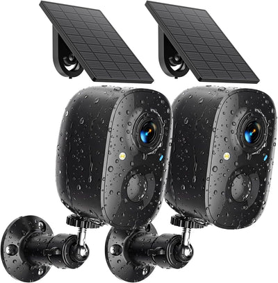 Cámaras seguridad inalámbricas 2K solar WiFi visión nocturna color