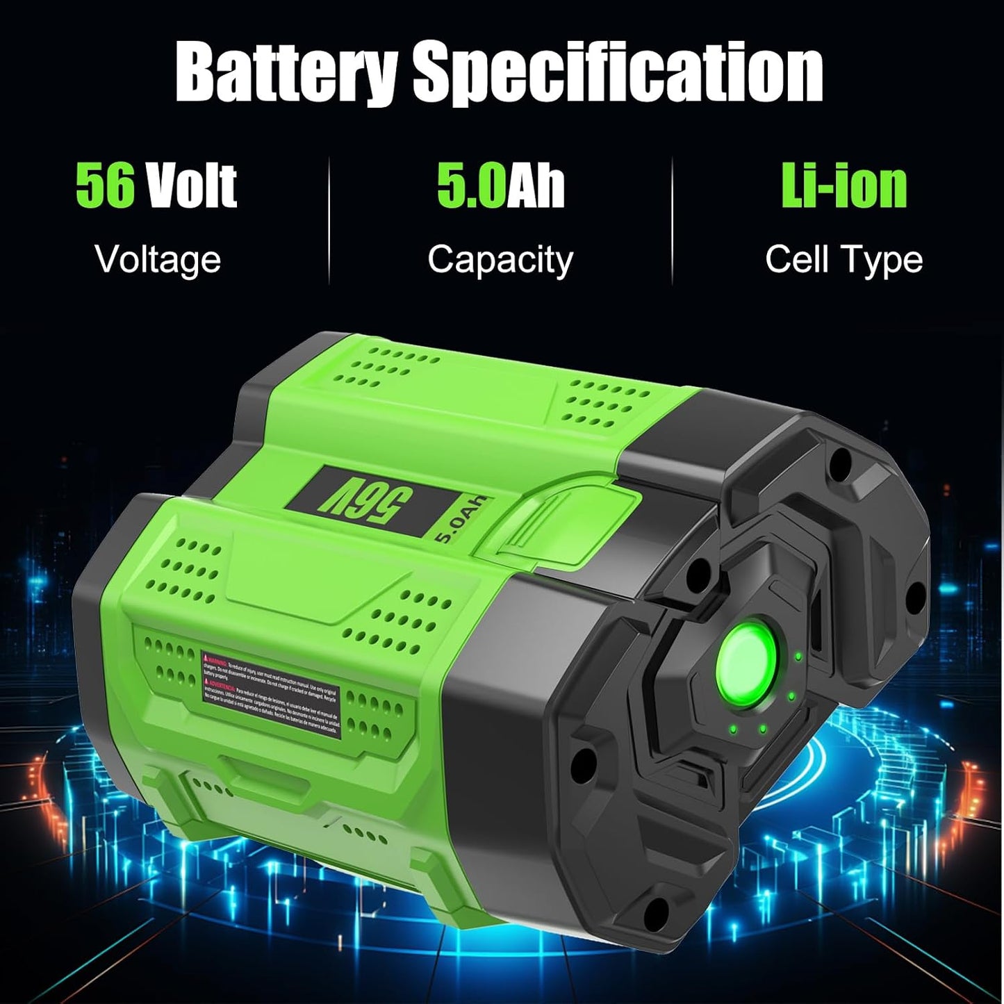 2 Baterías Litio 56V Repuesto EGO 5.0Ah
