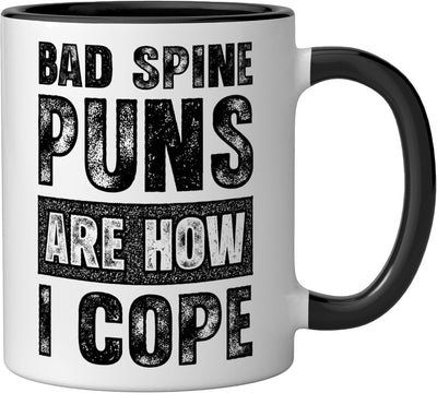 Taza cerámica de chiropráctico dad con chistes sobre columna vertebral
