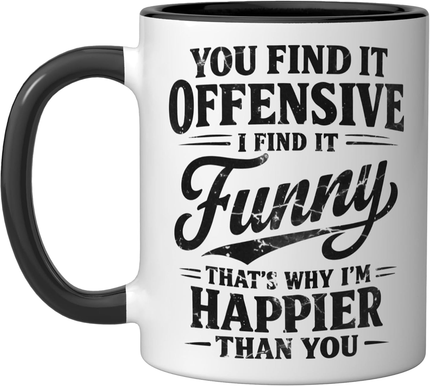 Taza Cerámica Humor Sarcastico Negro/Blanco