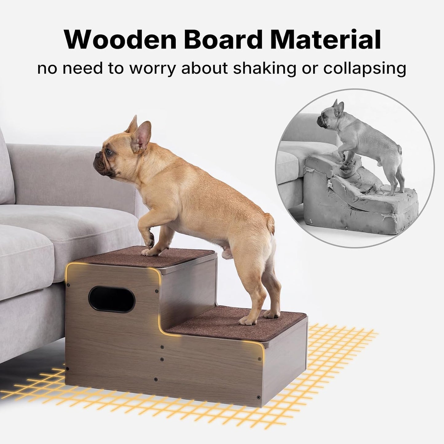 Escalera perros madera antideslizante 12x20pulg
