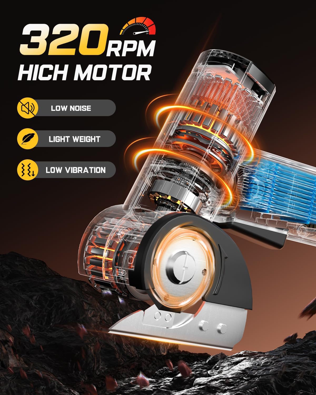 Tijeras eléctricas inalámbricas 320 RPM 4 vel 3000 mAh