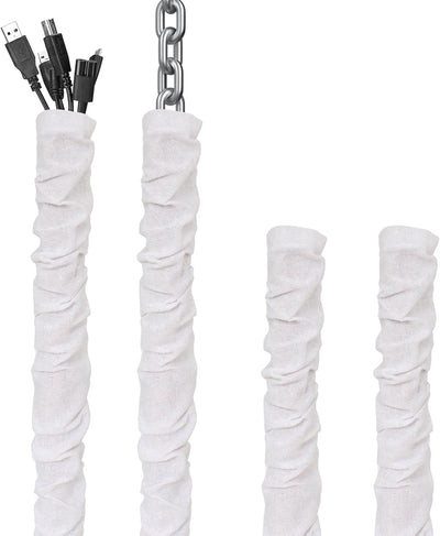 Cubierta cable tela blanca 2 fundas 6x4pies para lámparas
