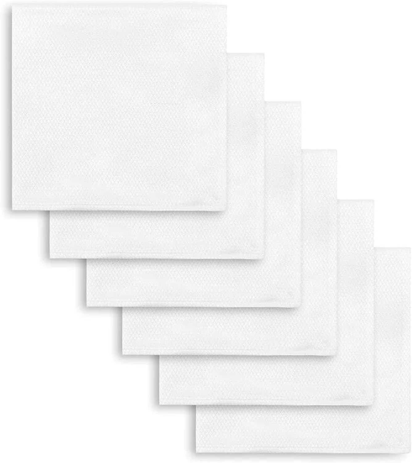 Set 12 Servilletas Polialgodón Blancas Elegantes Resistentes